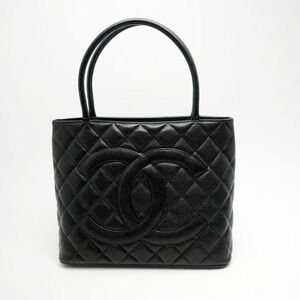 Chanel Tote Bag Reprint Caviar Leather Black
